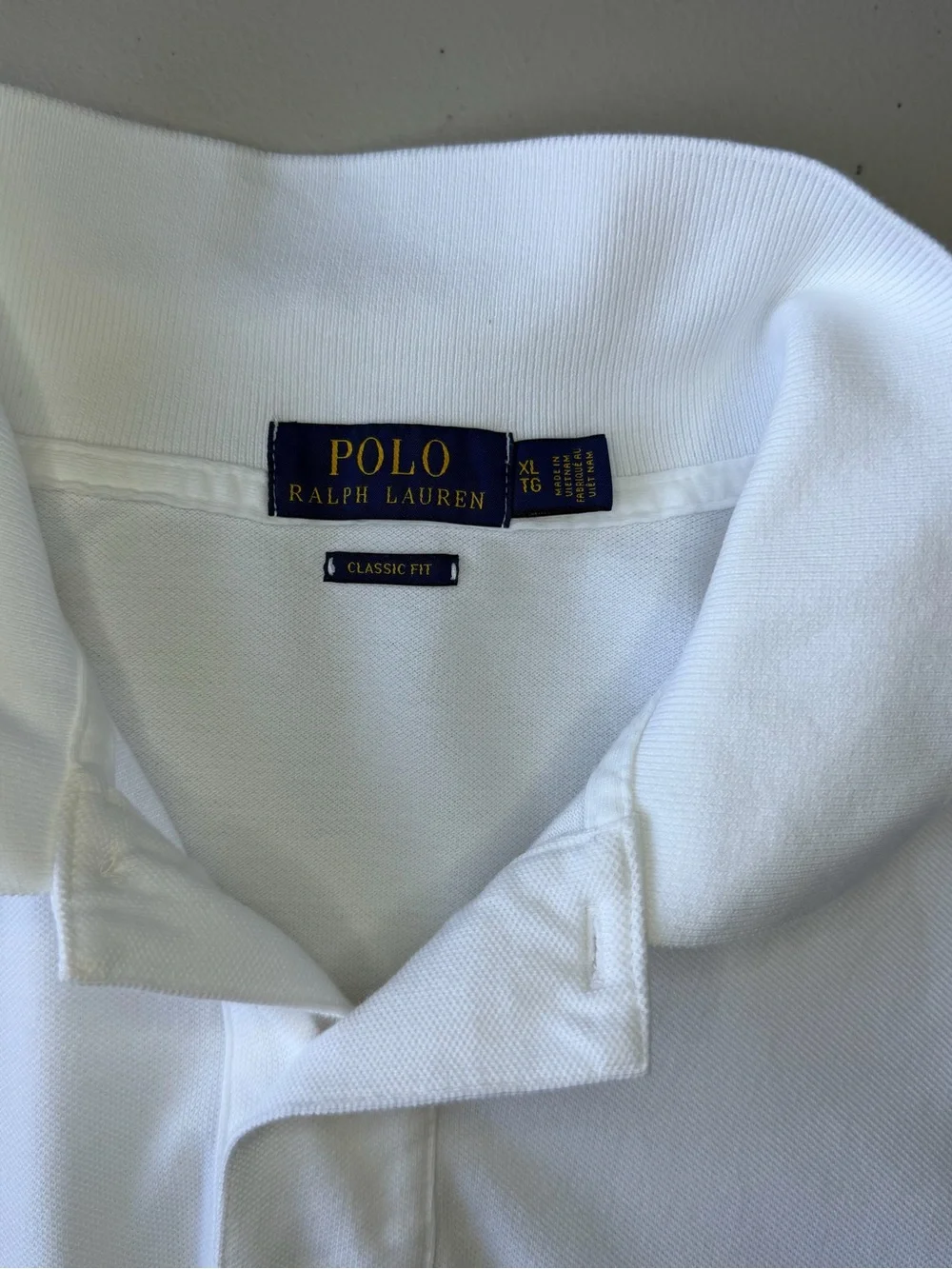 Polo Ralph Lauren White Pique Polo Shirt Men’s XL Classic Fit